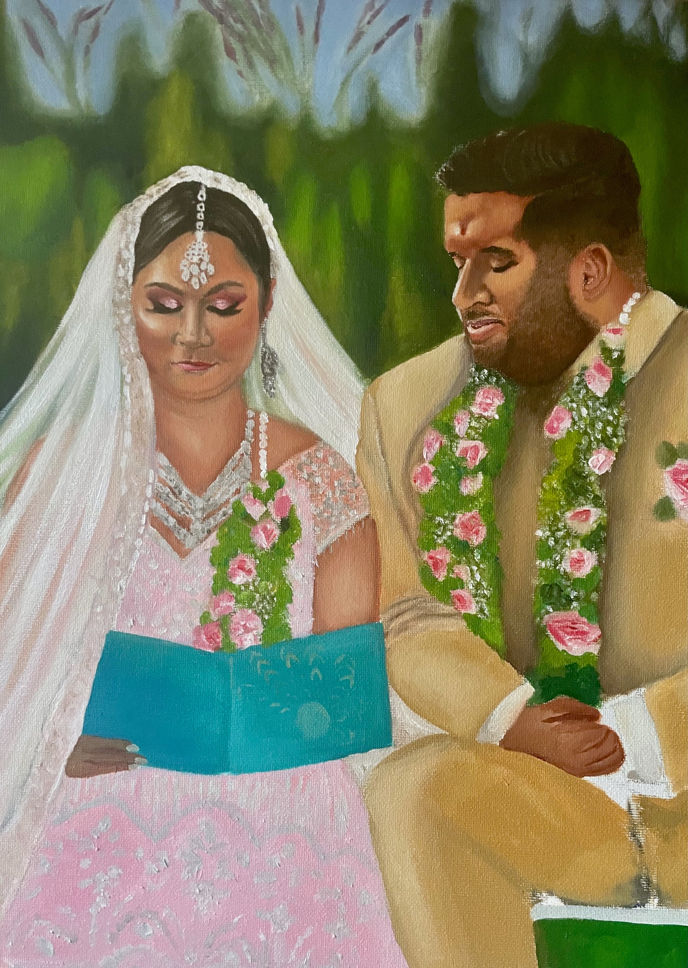 Live wedding painting in progress