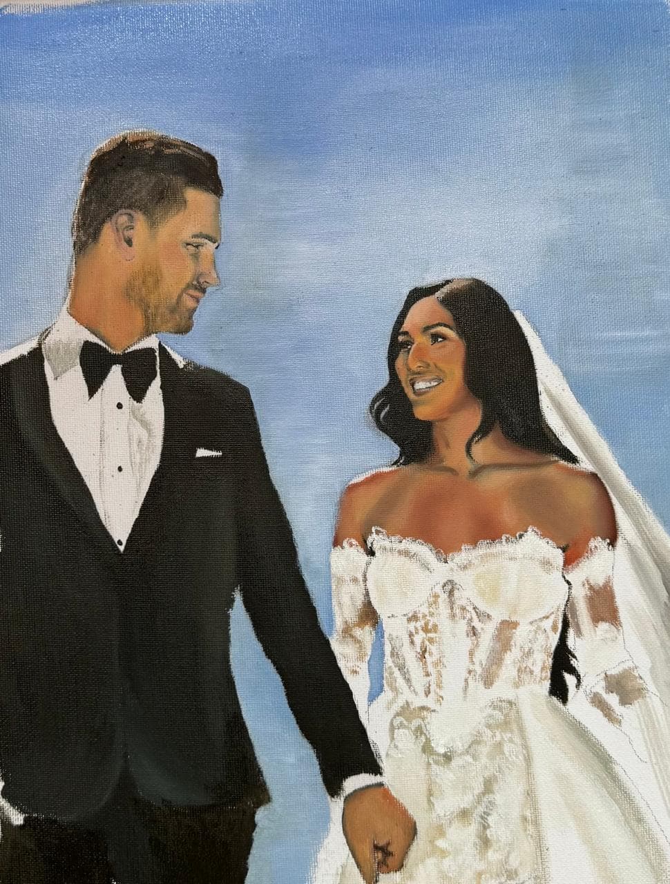 Completed wedding portrait