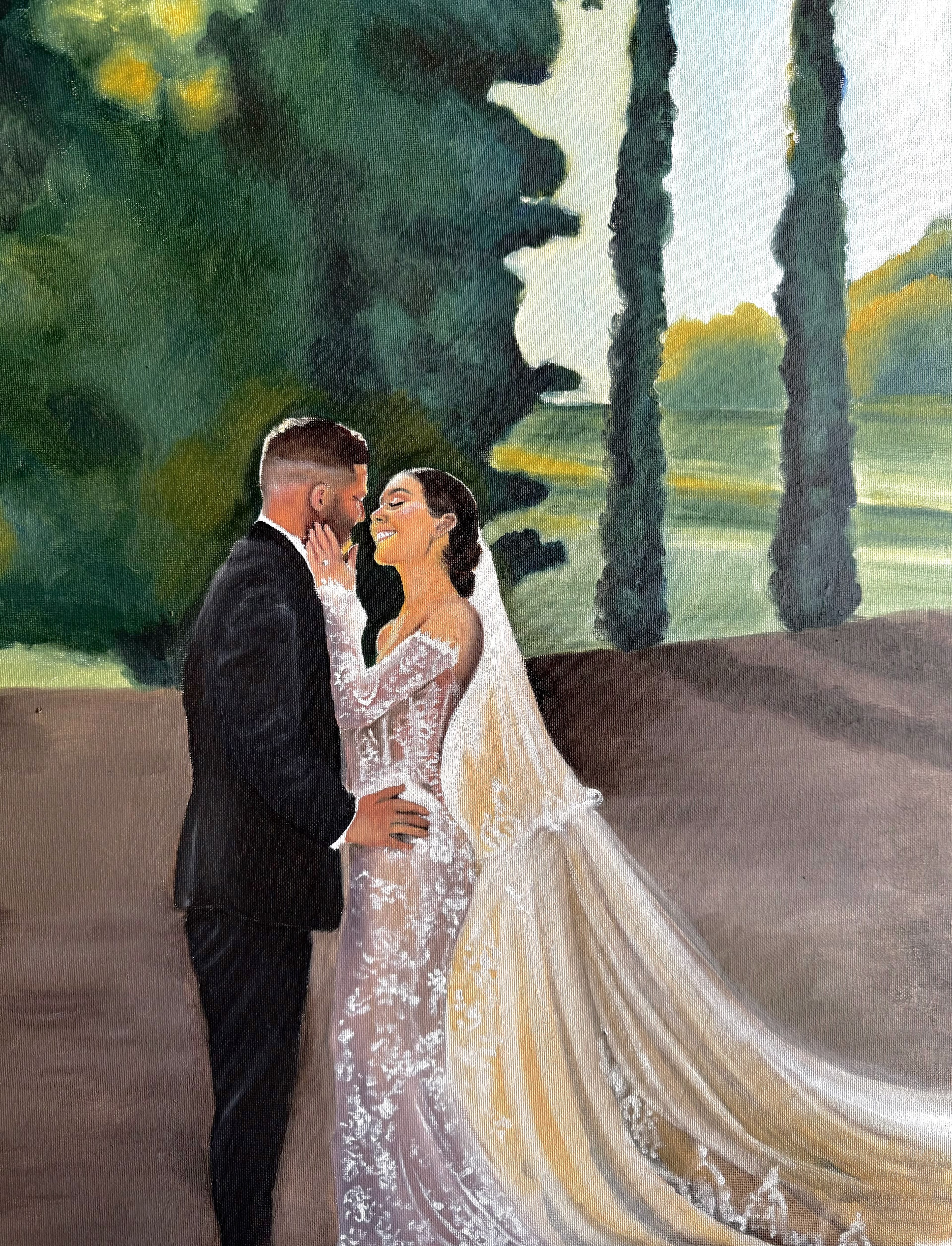 Live wedding painting in progress